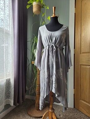 PPLA Gray Floral Midi Dress
